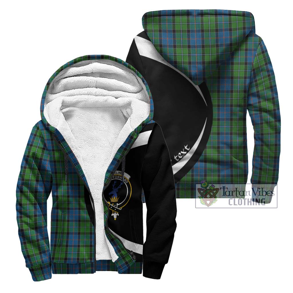 Stirling Tartan Sherpa Hoodie with Family Crest Circle Style Unisex - Tartan Vibes Clothing