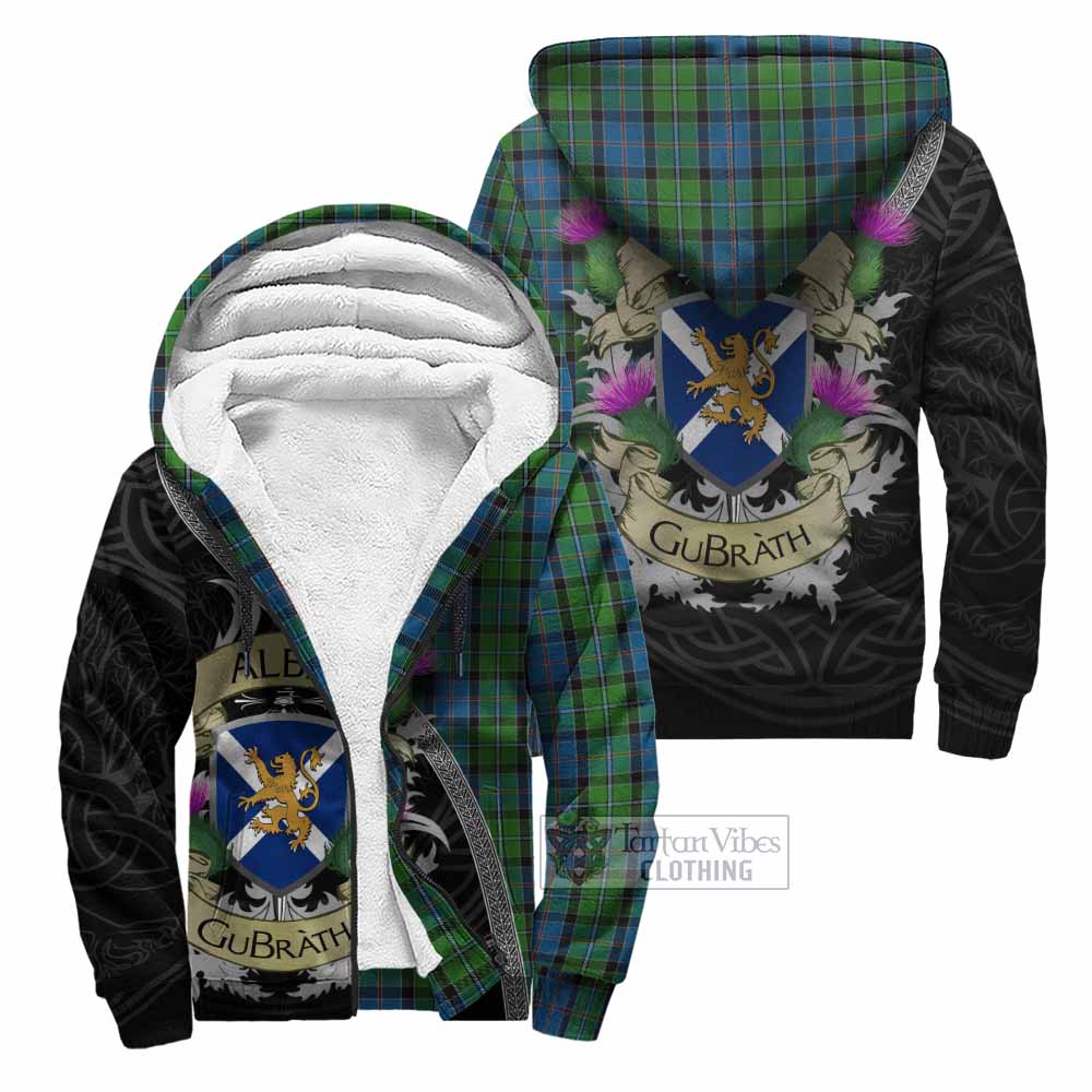 Tartan Vibes Clothing Stirling Tartan Family Crest Sherpa Hoodie Lion Rampant Royal Thistle Shield Celtic Inspired