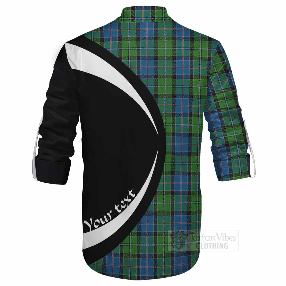 Tartan Vibes Clothing Stirling Tartan Ghillie Kilt Shirt with Family Crest Circle Style