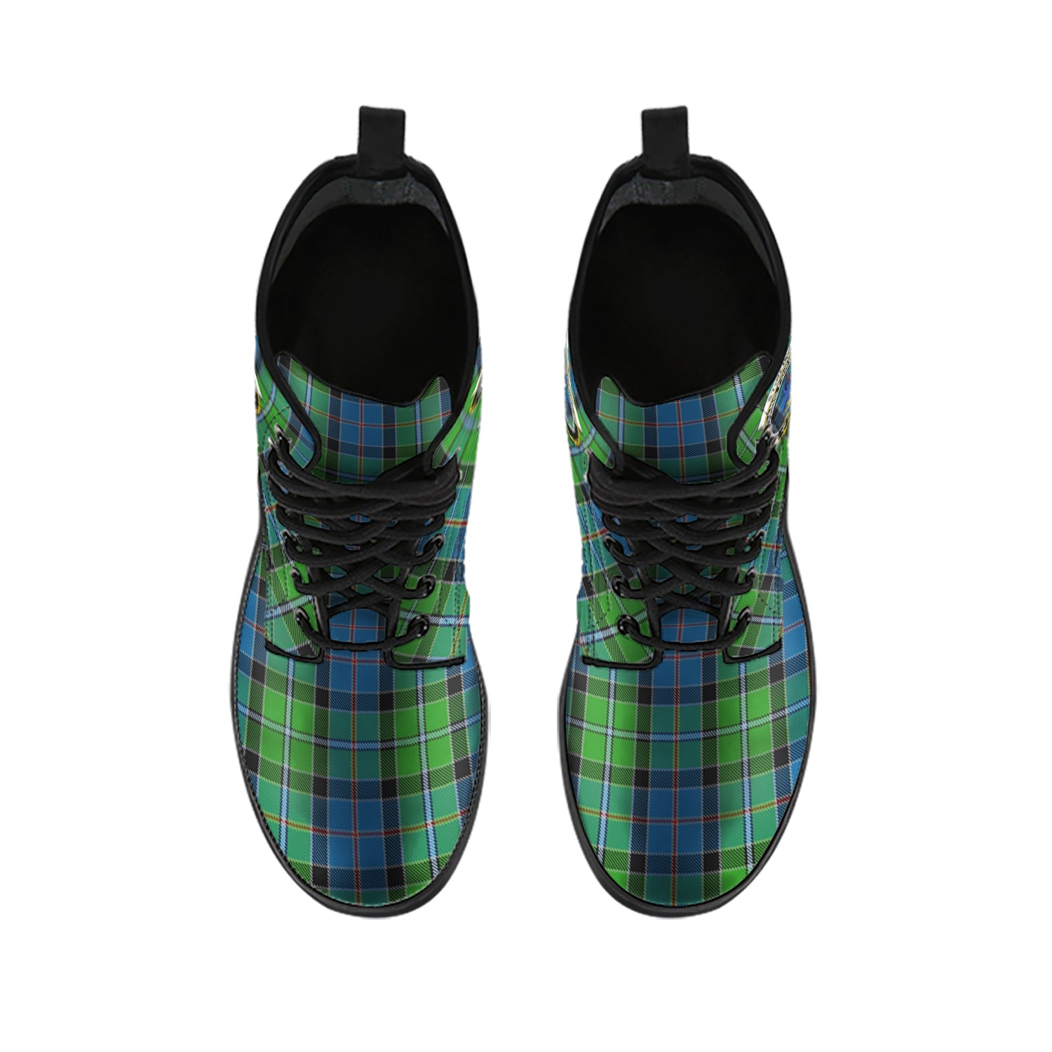 stirling-tartan-leather-boots-with-family-crest