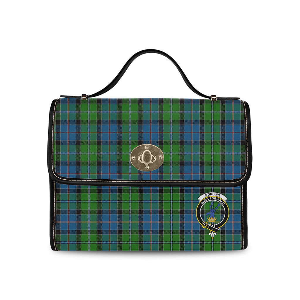 stirling-tartan-leather-strap-waterproof-canvas-bag-with-family-crest