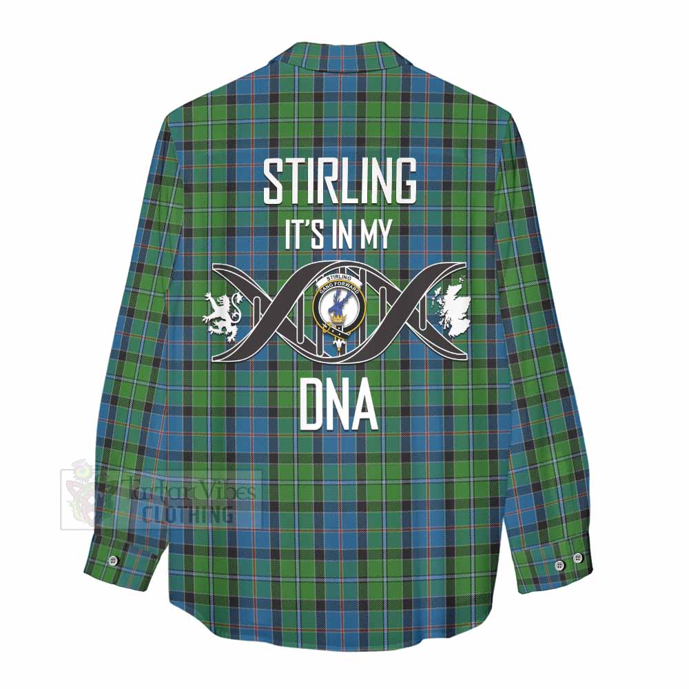 Tartan Vibes Clothing Stirling Tartan Women's Casual Shirt with Family Crest DNA In Me Style