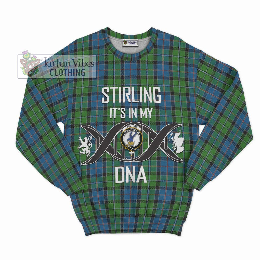 Stirling Tartan Sweatshirt with Family Crest DNA In Me Style - Tartanvibesclothing Shop