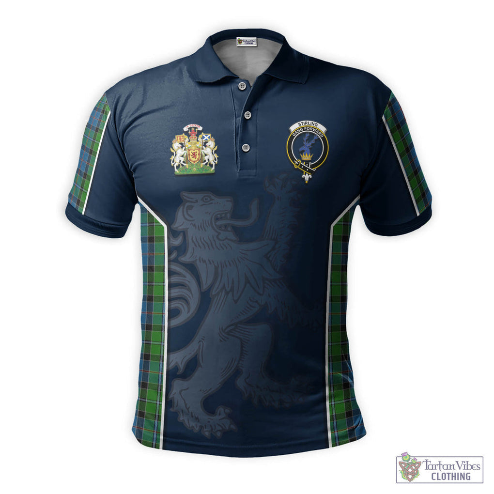 Tartan Vibes Clothing Stirling Tartan Men's Polo Shirt with Family Crest and Lion Rampant Vibes Sport Style