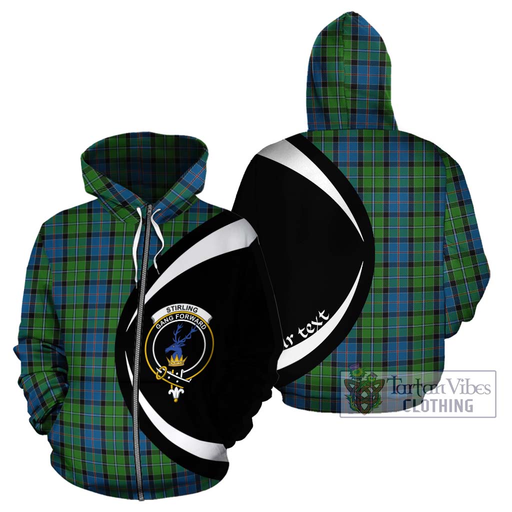 Stirling Tartan Hoodie with Family Crest Circle Style - Tartan Vibes Clothing