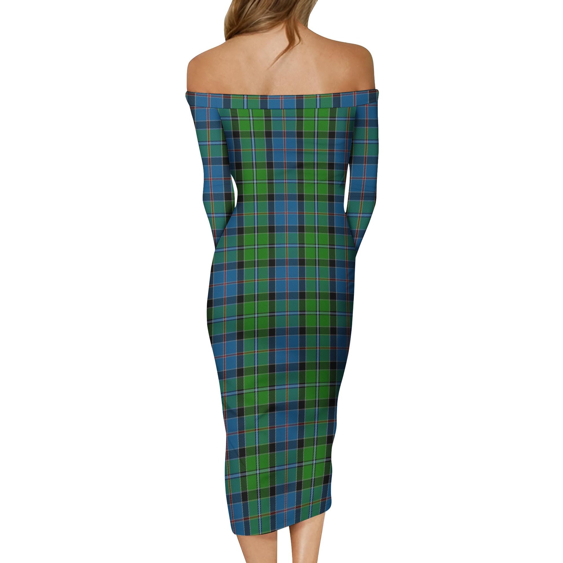 Stirling Tartan Off Shoulder Lady Dress - Tartanvibesclothing