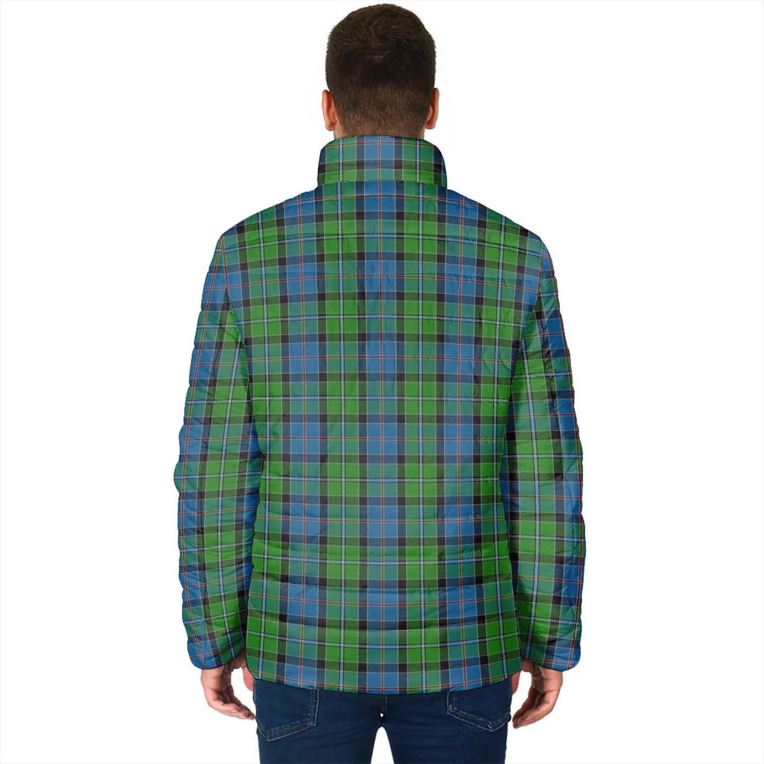 Stirling Tartan Padded Jacket with Family Crest - Tartan Vibes Clothing