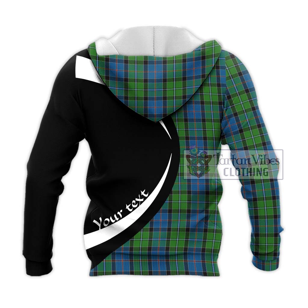 Stirling Tartan Knitted Hoodie with Family Crest Circle Style - Tartan Vibes Clothing