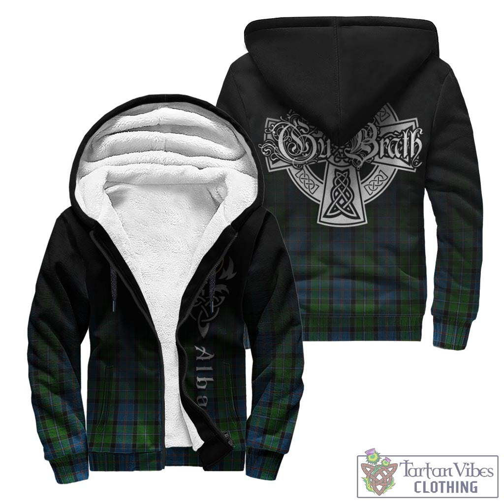Tartan Vibes Clothing Stirling Tartan Sherpa Hoodie Featuring Alba Gu Brath Family Crest Celtic Inspired