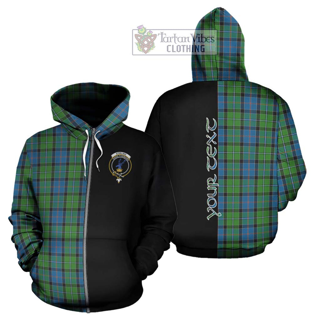 Stirling Tartan Hoodie with Family Crest and Half Of Me Style - Tartanvibesclothing Shop
