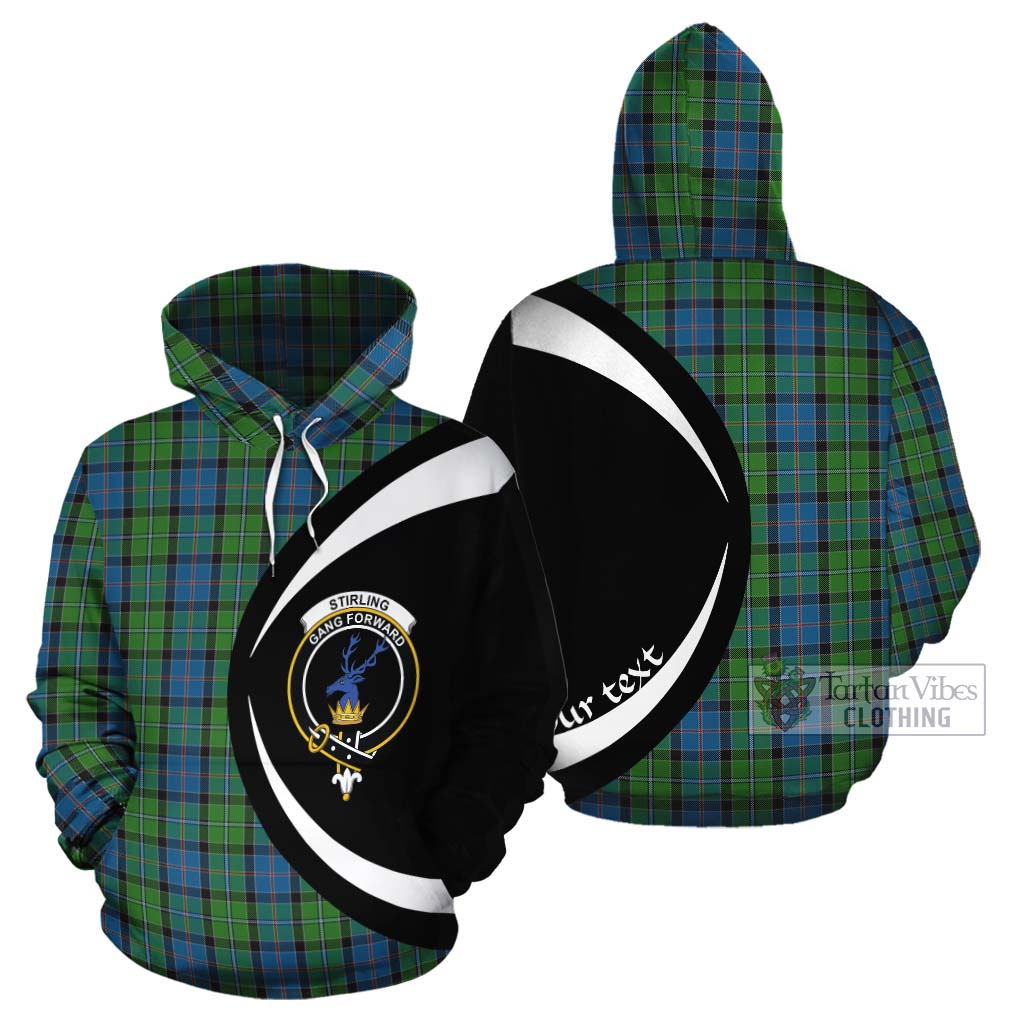 Tartan Vibes Clothing Stirling Tartan Cotton Hoodie with Family Crest Circle Style