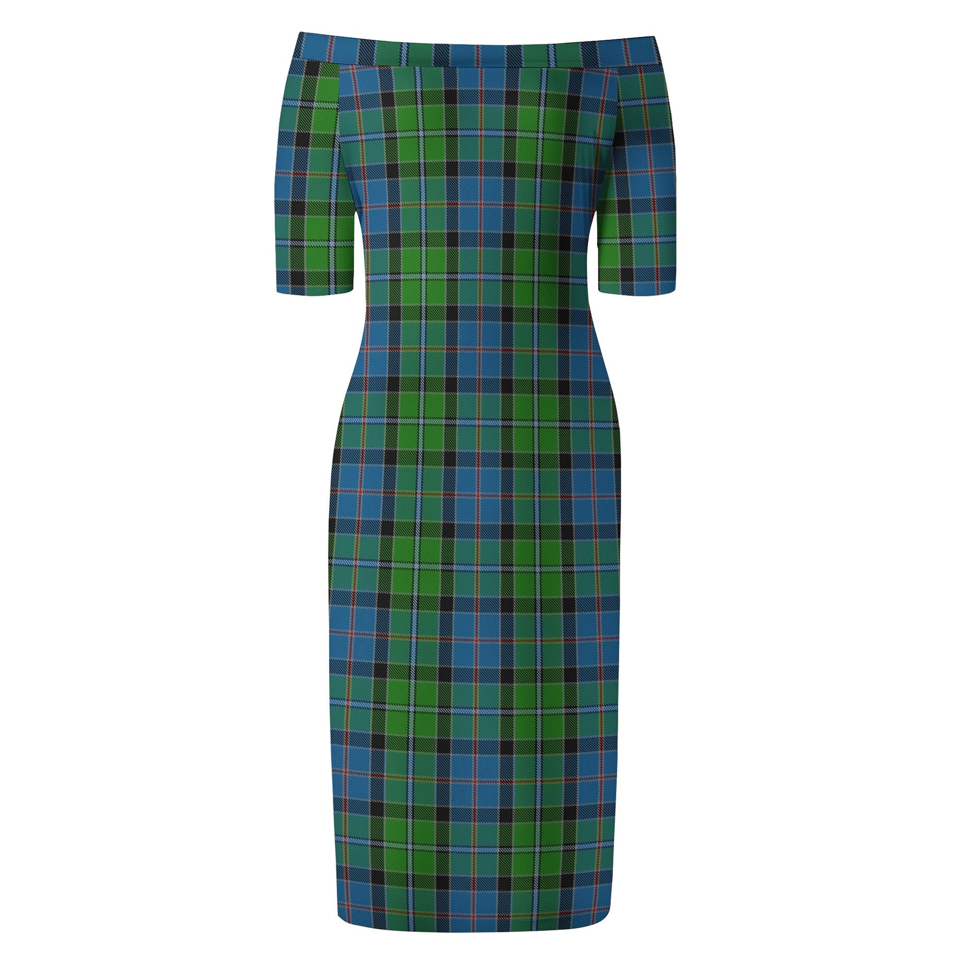 Stirling Tartan Off Shoulder Lady Dress - Tartanvibesclothing