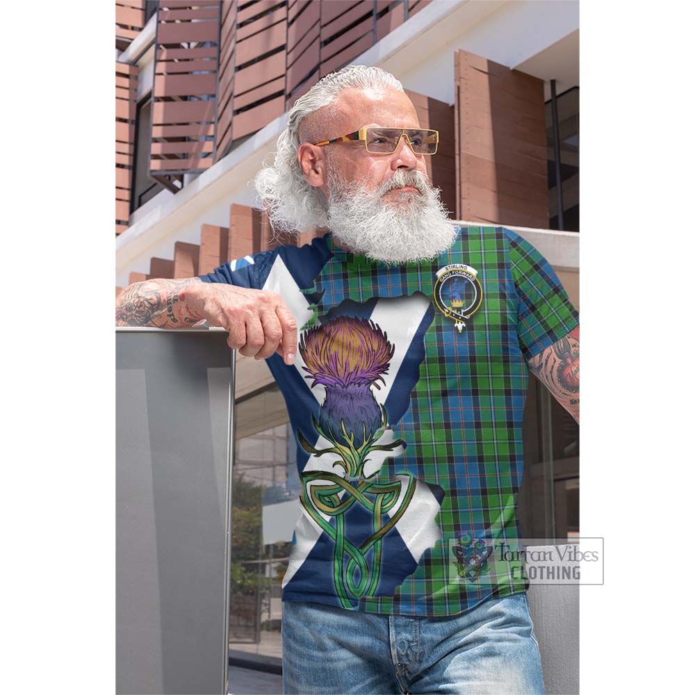 Tartan Vibes Clothing Stirling Tartan Family Crest Cotton T-shirt Scottish Thistle Celtic Inspired