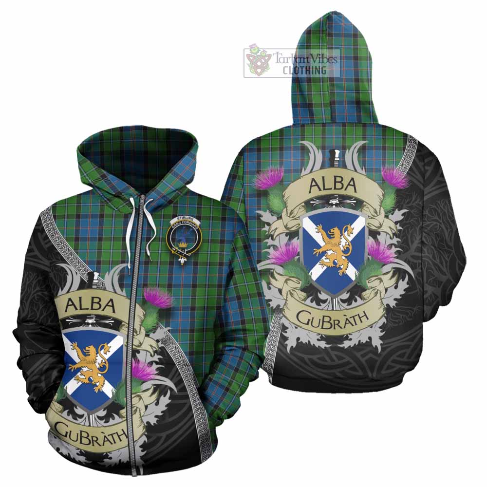 Tartan Vibes Clothing Stirling Tartan Family Crest Hoodie Lion Rampant Royal Thistle Shield Celtic Inspired