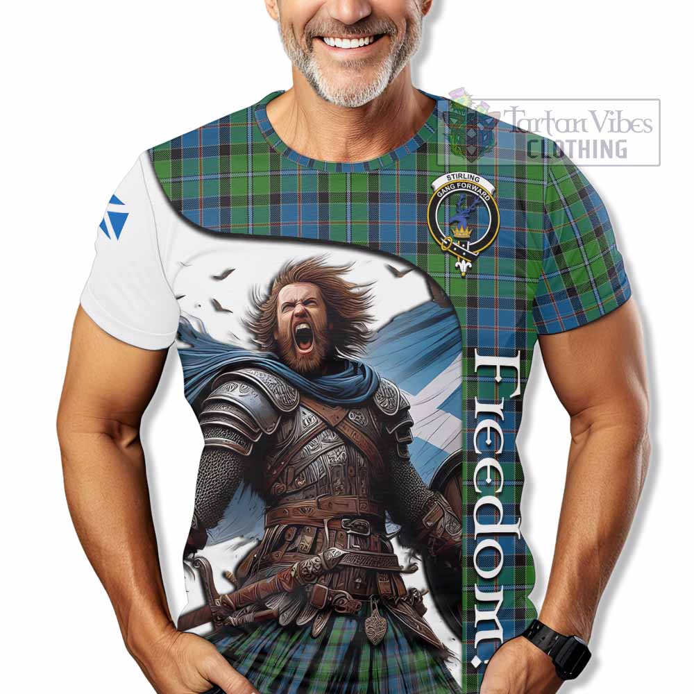 Stirling Crest Tartan T-Shirt Inspired by the Freedom of Scottish Warrior