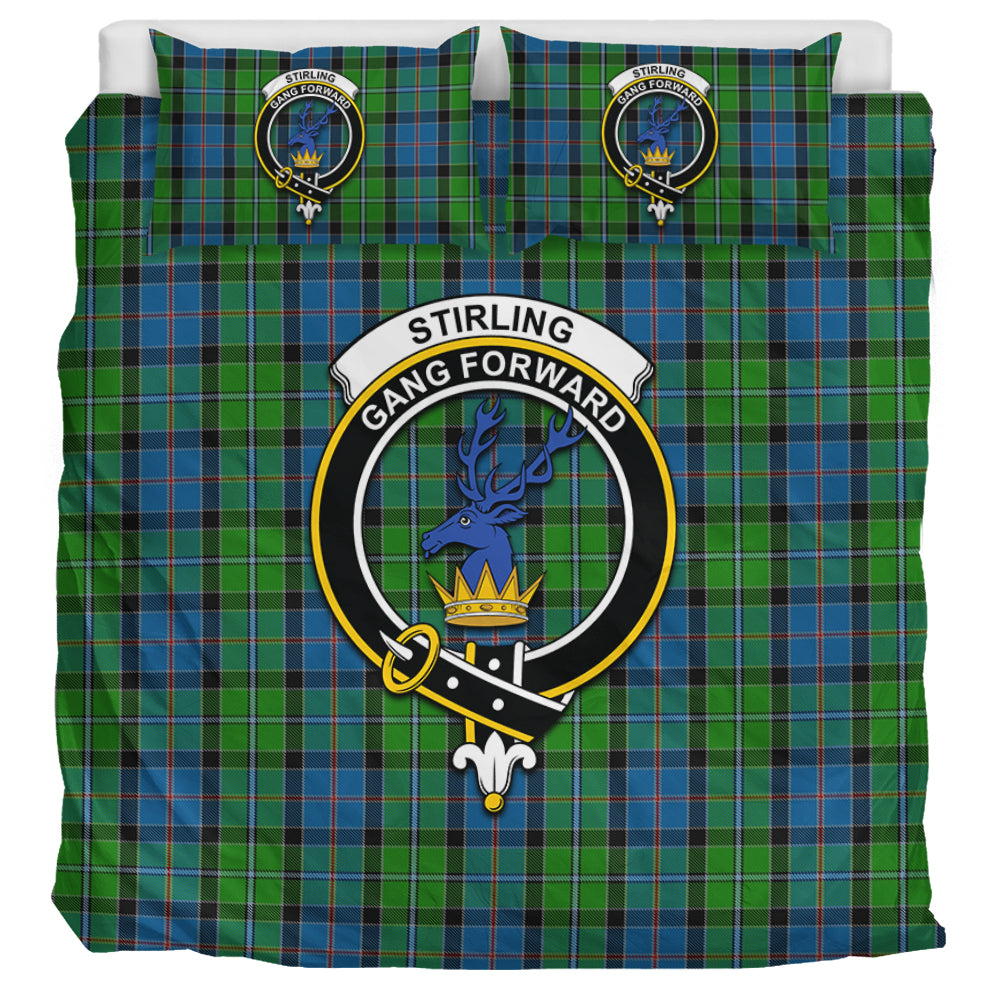Stirling Tartan Bedding Set with Family Crest UK Bedding Set UK Super King 104*94 inch - Tartan Vibes Clothing