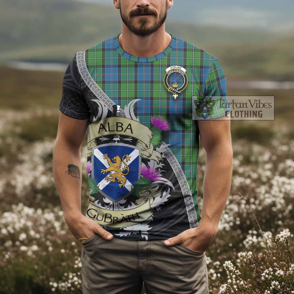 Tartan Vibes Clothing Stirling Tartan Family Crest T-Shirt Lion Rampant Royal Thistle Shield Celtic Inspired