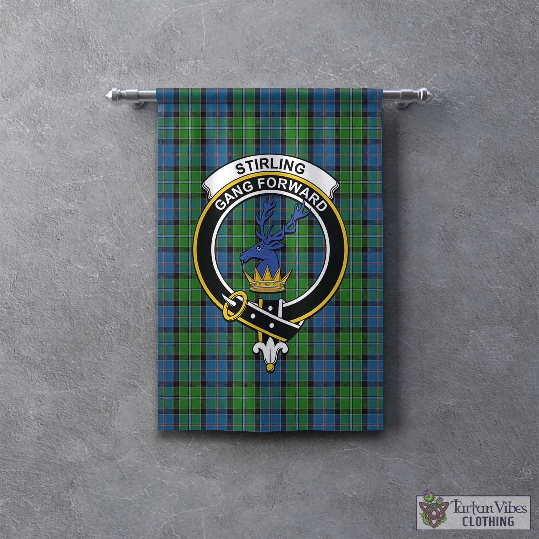 Tartan Vibes Clothing Stirling Tartan Gonfalon, Tartan Banner with Family Crest