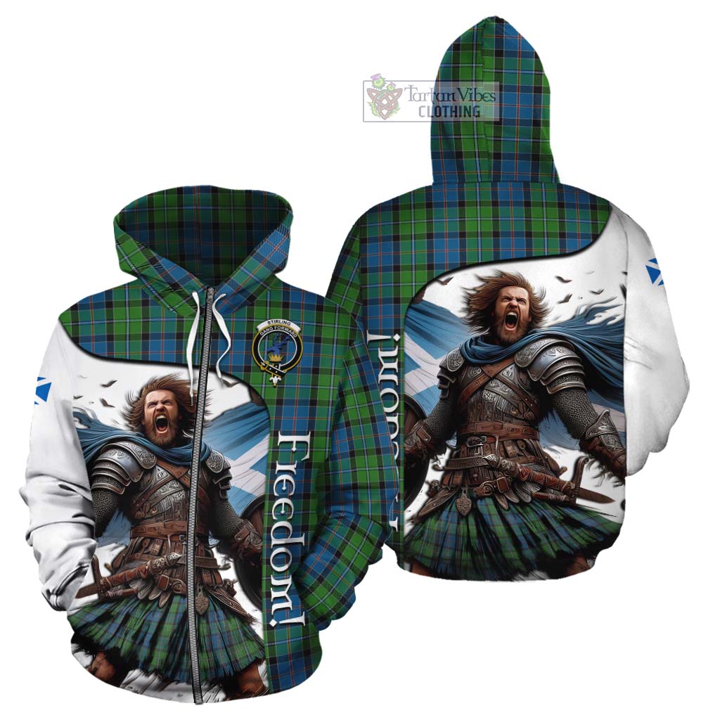 Tartan Vibes Clothing Stirling Crest Tartan Cotton Hoodie Inspired by the Freedom of Scottish Warrior