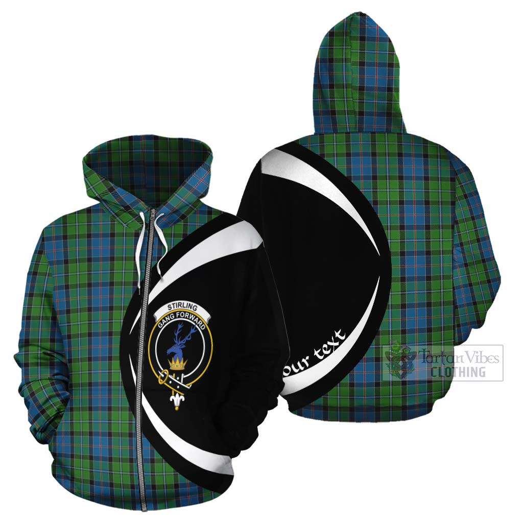 Tartan Vibes Clothing Stirling Tartan Cotton Hoodie with Family Crest Circle Style