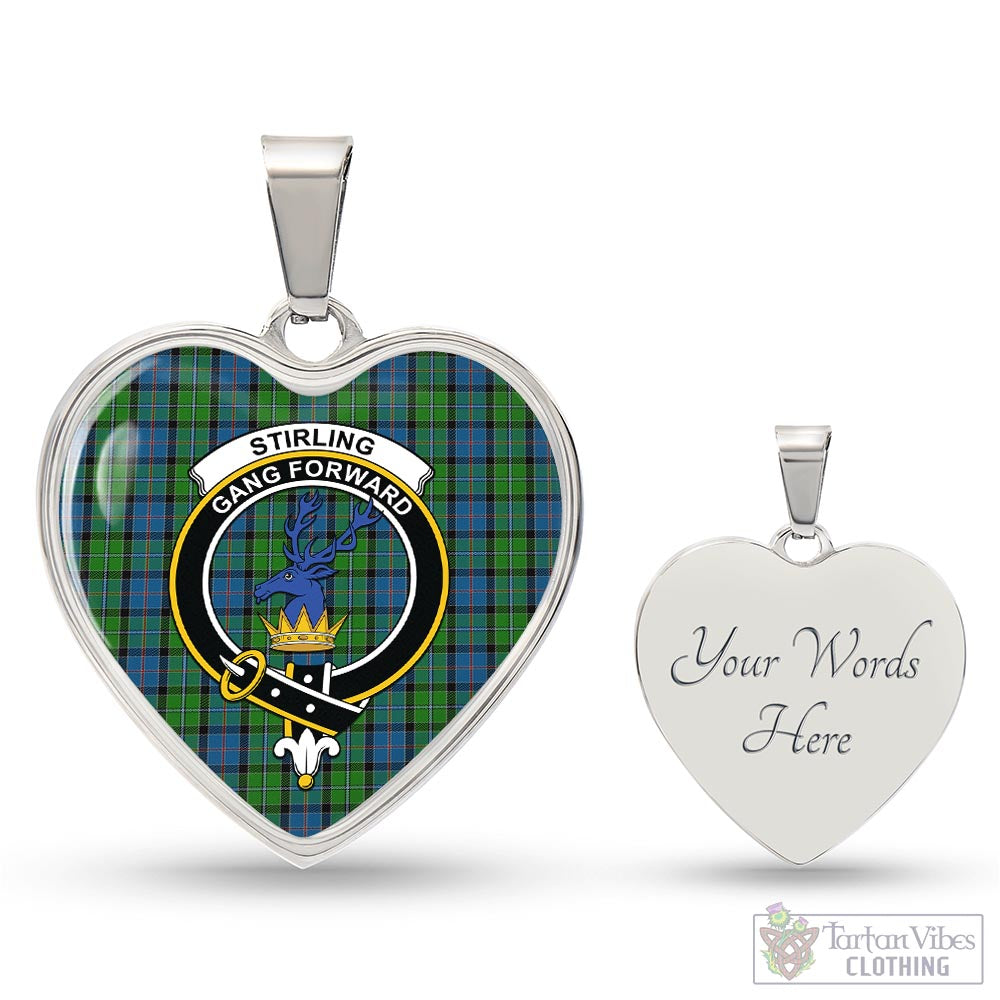 Tartan Vibes Clothing Stirling Tartan Heart Necklace with Family Crest