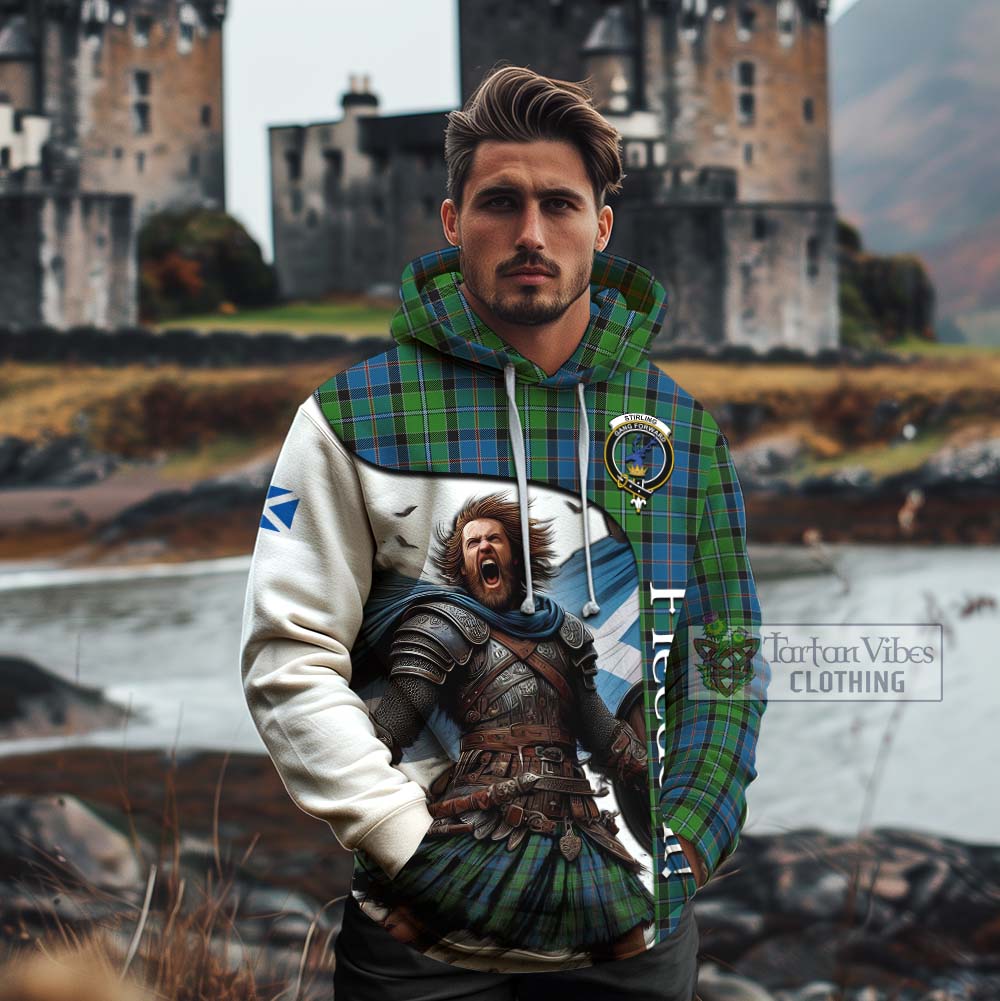 Tartan Vibes Clothing Stirling Crest Tartan Cotton Hoodie Inspired by the Freedom of Scottish Warrior