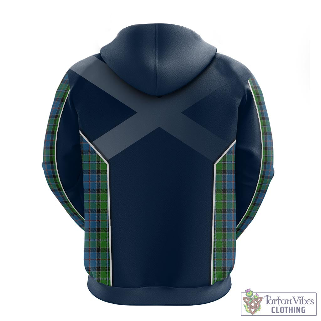 Tartan Vibes Clothing Stirling Tartan Hoodie with Family Crest and Scottish Thistle Vibes Sport Style