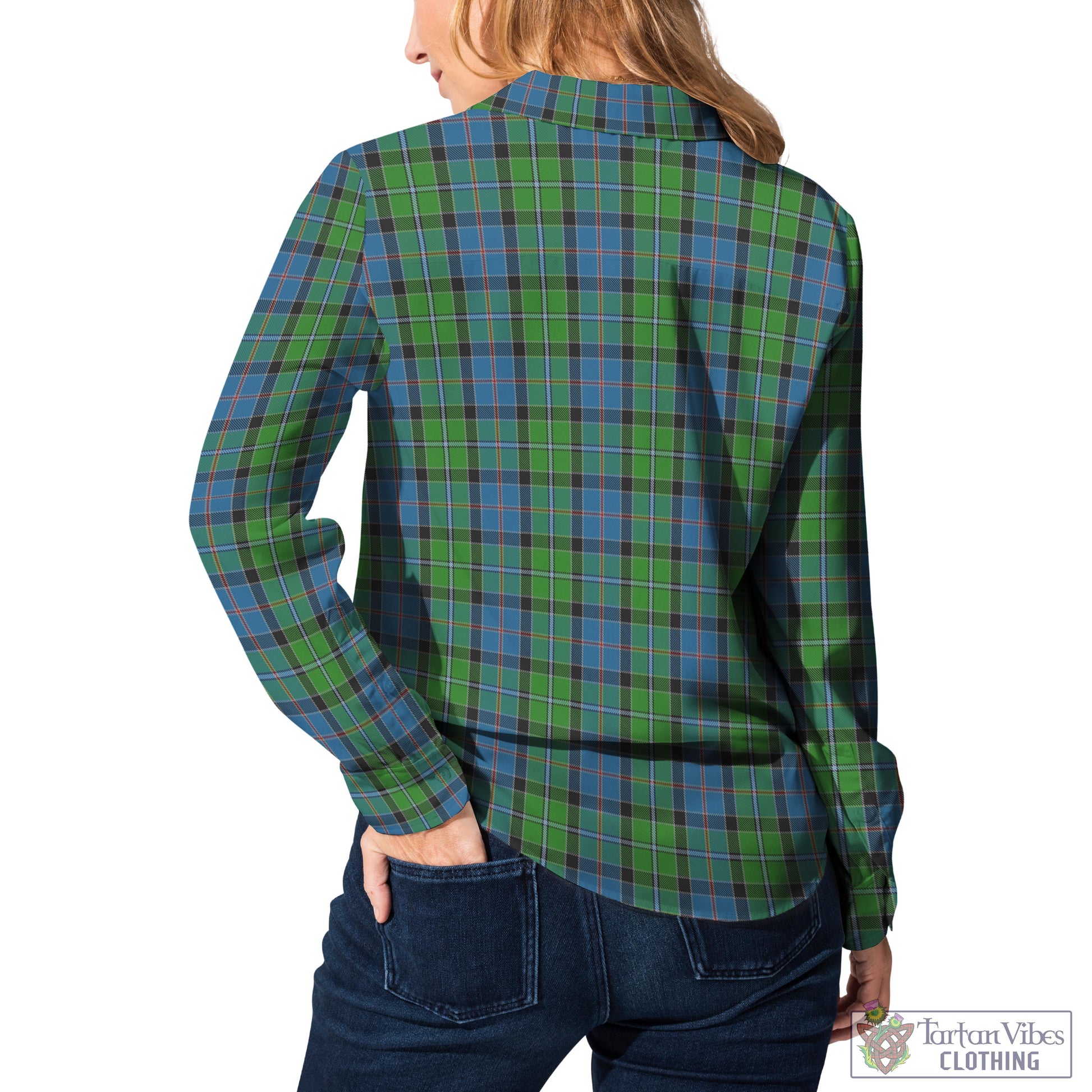 Tartan Vibes Clothing Stirling Tartan Womens Casual Shirt with Family Crest
