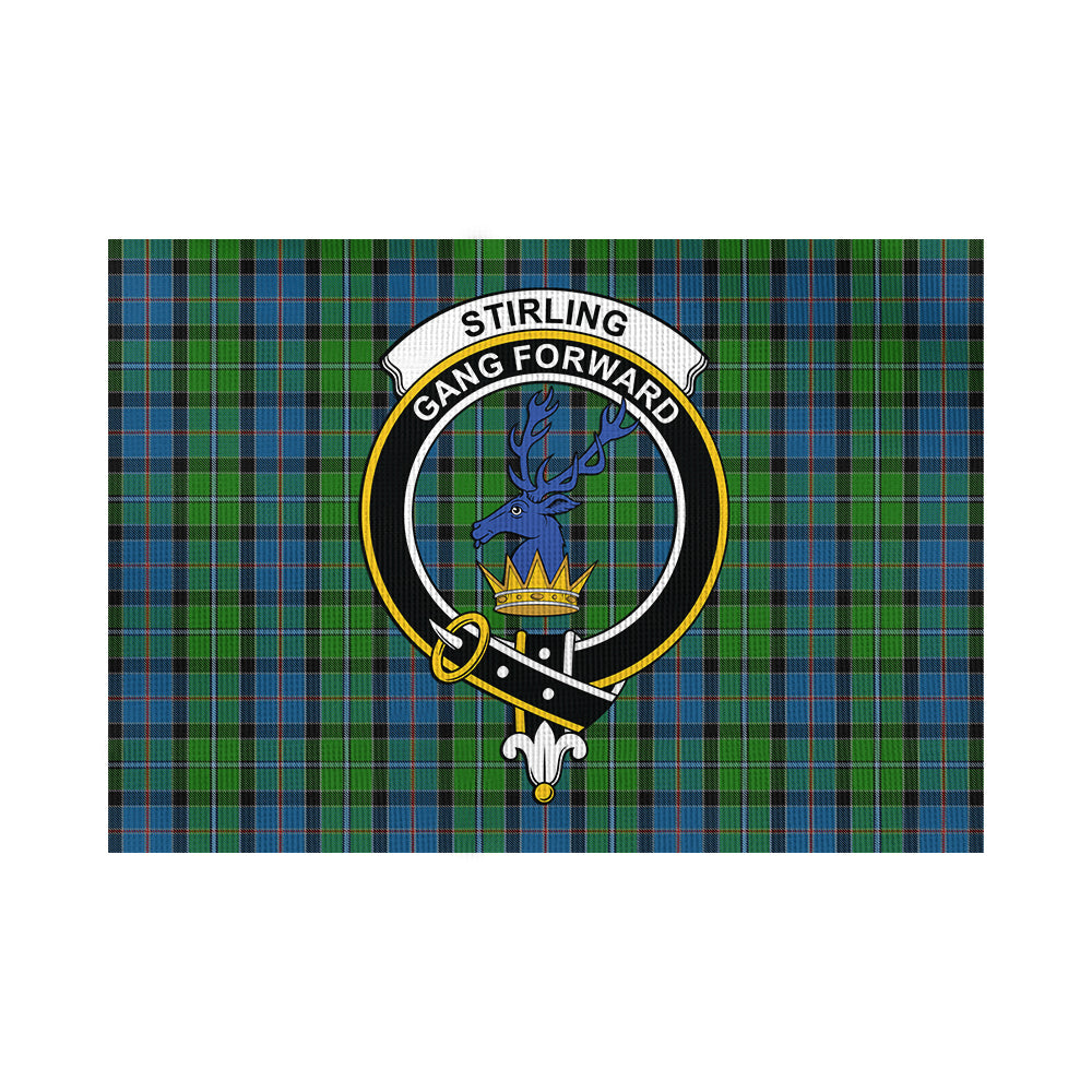 stirling-tartan-flag-with-family-crest