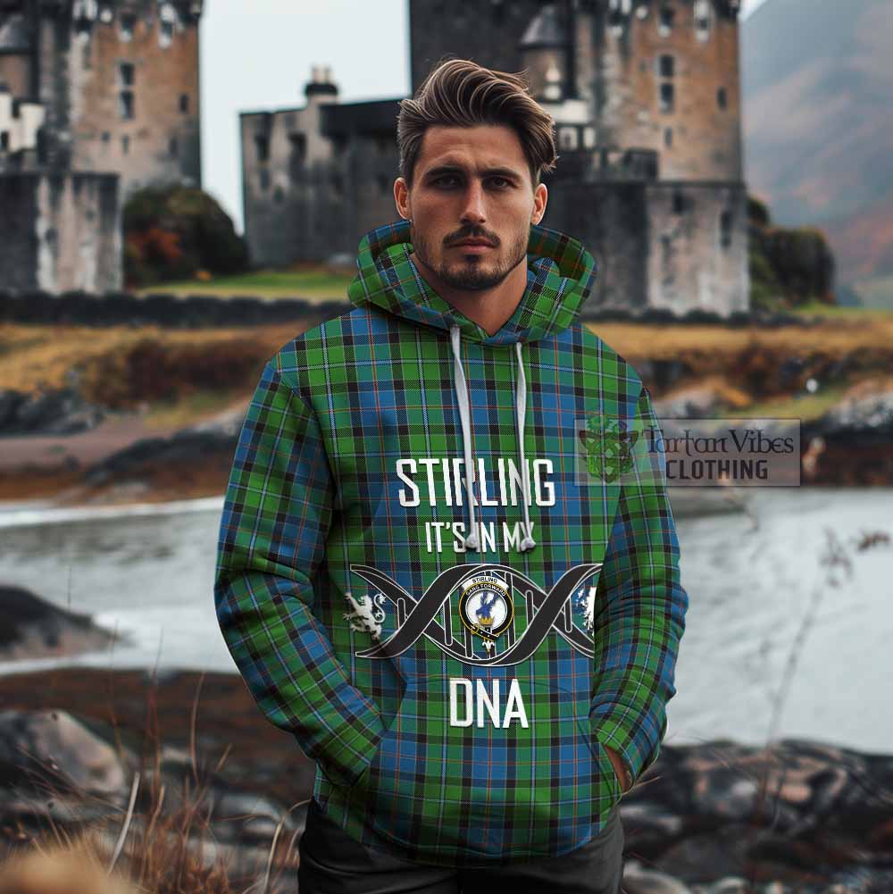 Tartan Vibes Clothing Stirling Tartan Cotton Hoodie with Family Crest DNA In Me Style