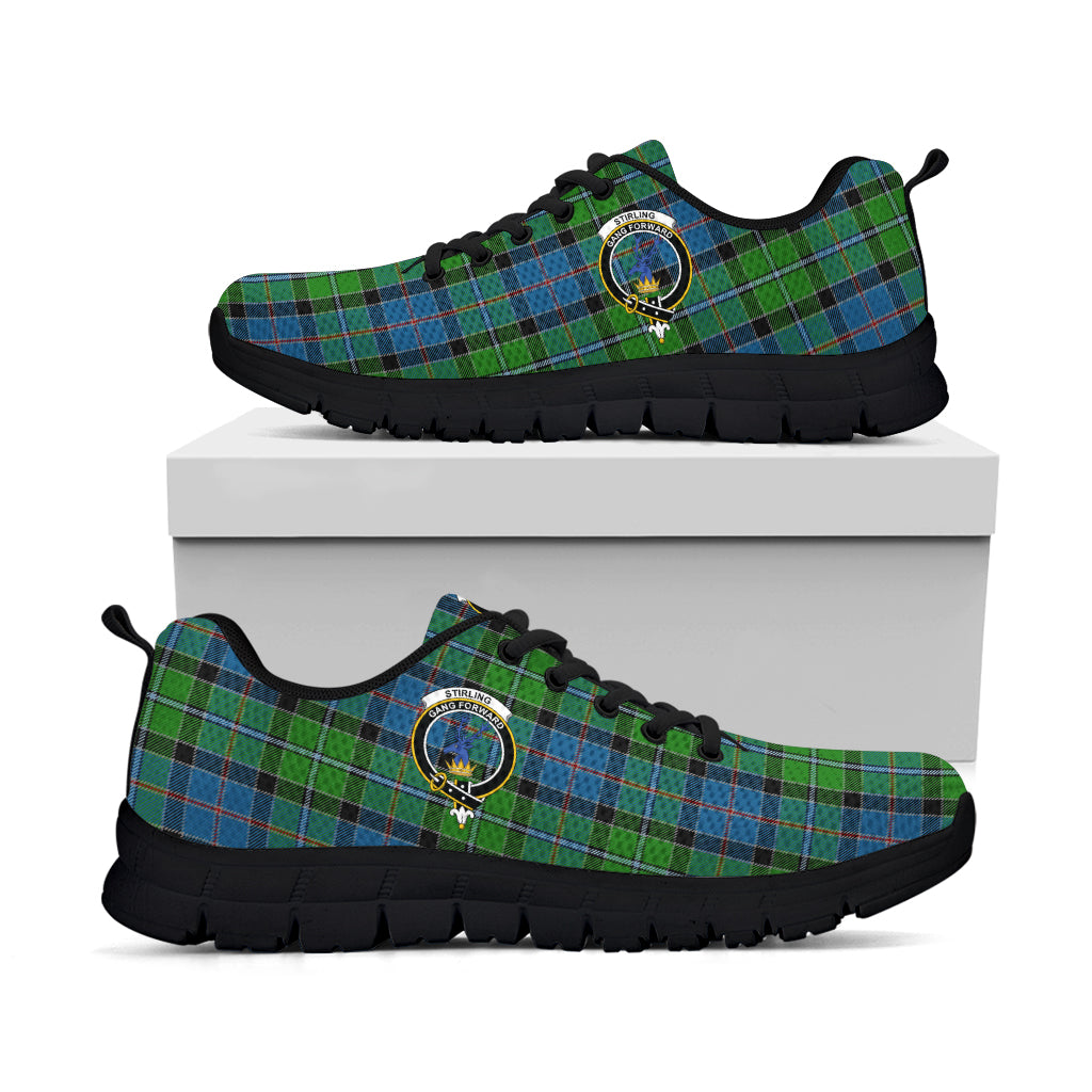 Stirling Tartan Sneakers with Family Crest - Tartan Vibes Clothing