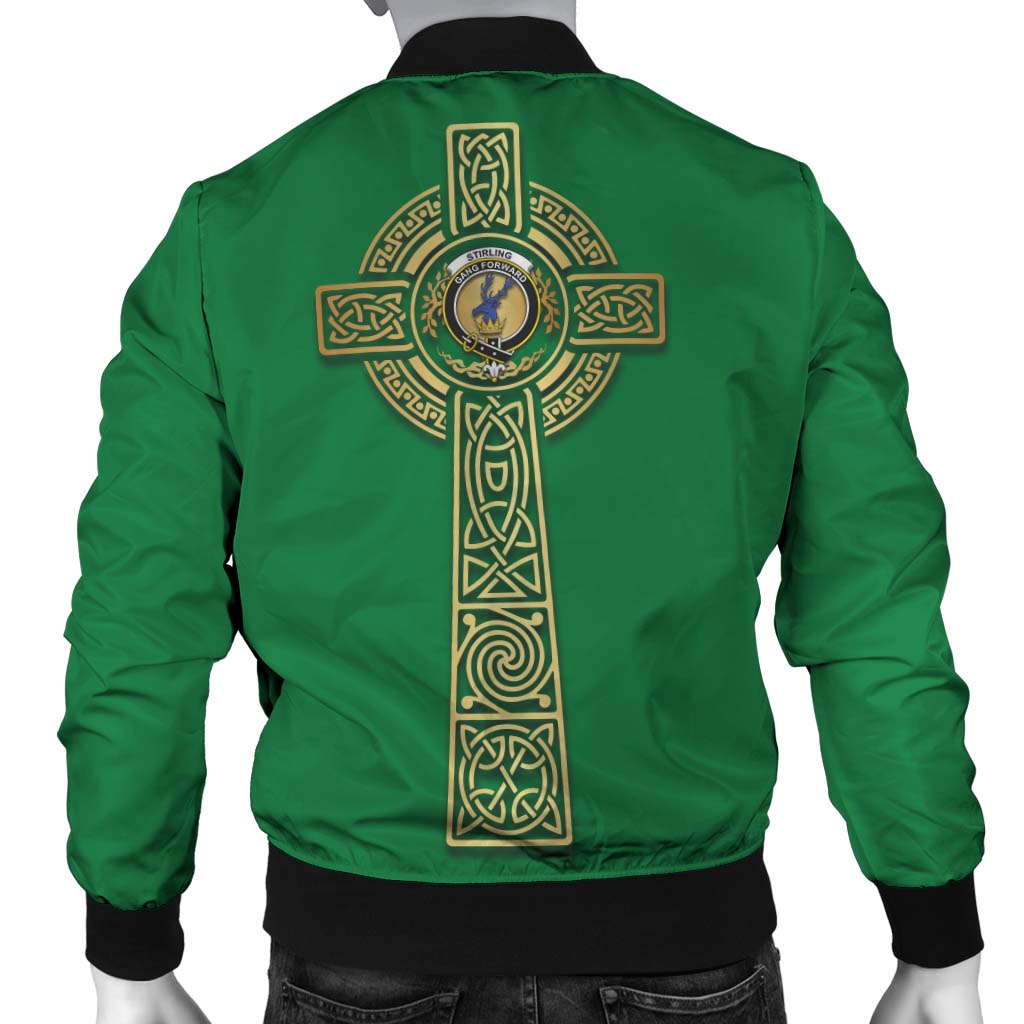 Stirling Clan Bomber Jacket with Golden Celtic Tree Of Life - Tartanvibesclothing