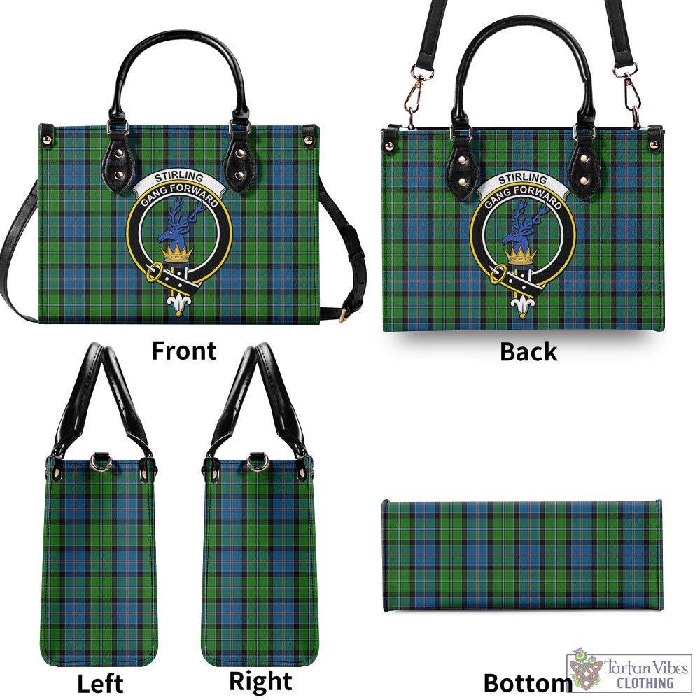 Tartan Vibes Clothing Stirling Tartan Luxury Leather Handbags with Family Crest