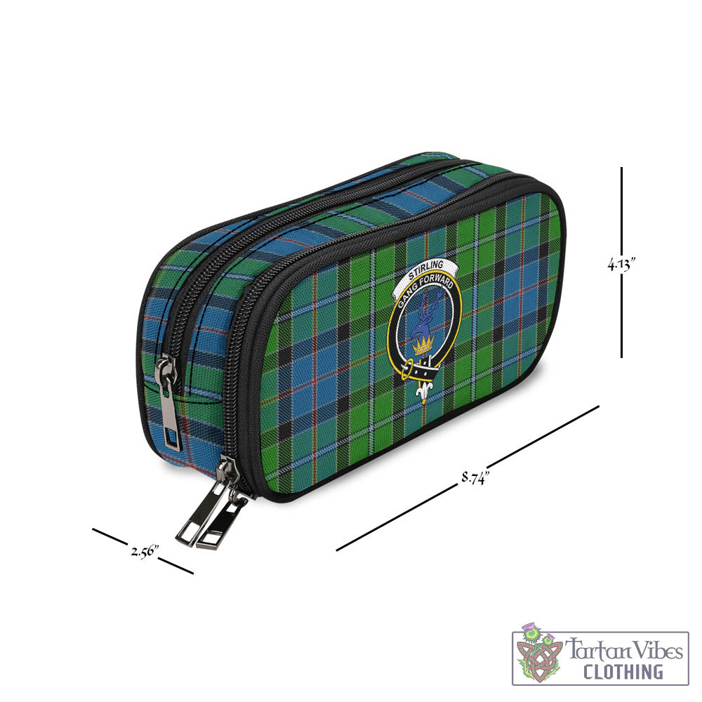 Tartan Vibes Clothing Stirling Tartan Pen and Pencil Case with Family Crest