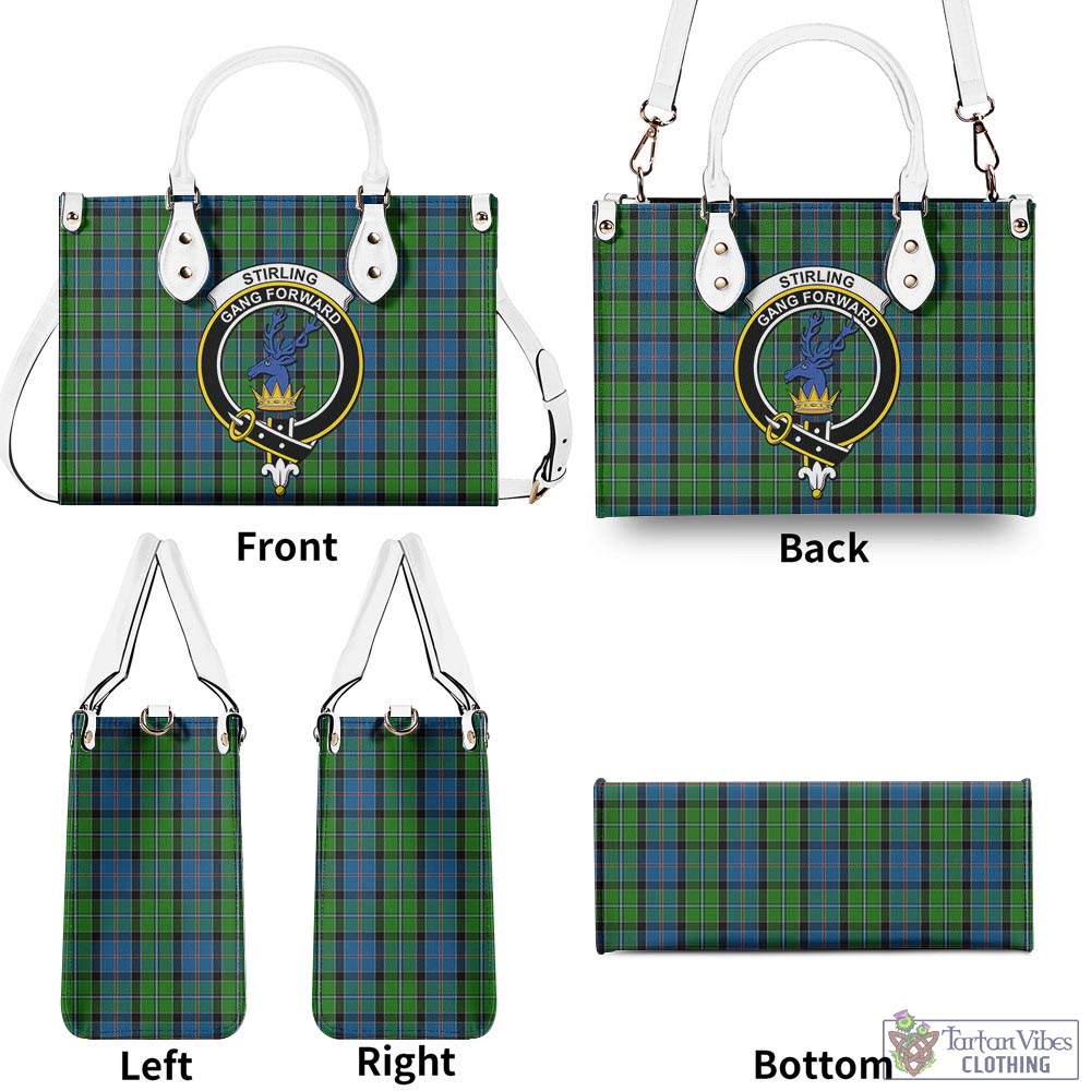 Tartan Vibes Clothing Stirling Tartan Luxury Leather Handbags with Family Crest