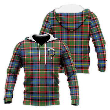 Stirling Bannockburn Tartan Knitted Hoodie with Family Crest