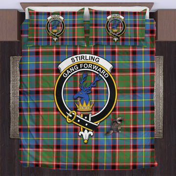Stirling Bannockburn Tartan Bedding Set with Family Crest