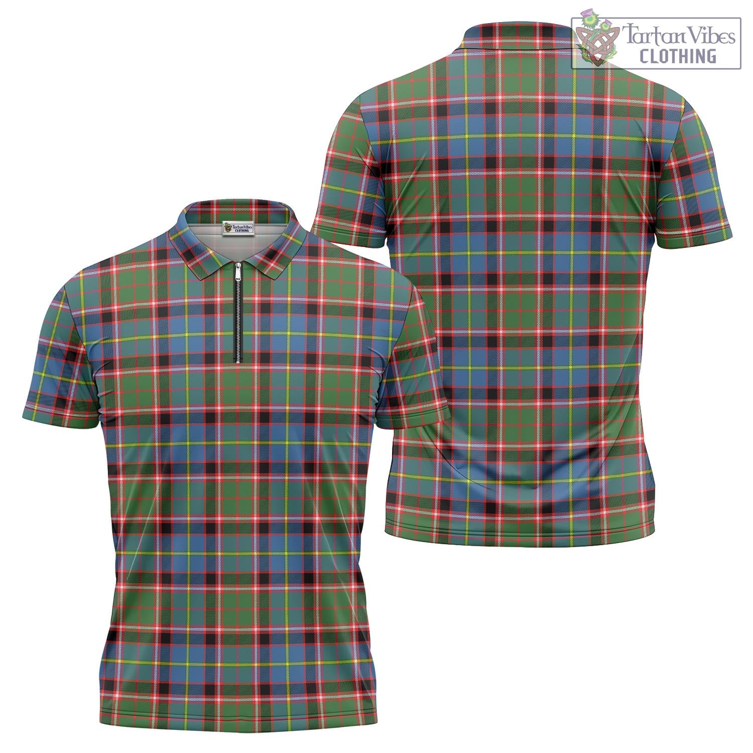 Tartan Vibes Clothing Stirling Bannockburn Tartan Zipper Polo Shirt