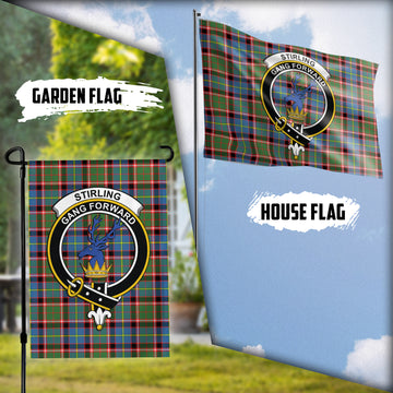 Stirling Bannockburn Tartan Flag with Family Crest