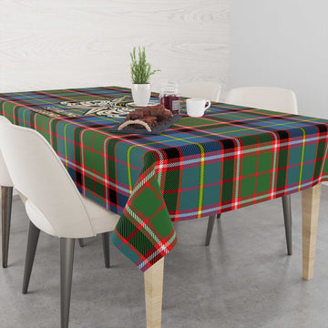 Stirling Bannockburn Tartan Tablecloth with Clan Crest and the Golden Sword of Courageous Legacy