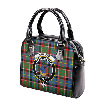 Stirling Bannockburn Tartan Shoulder Handbags with Family Crest