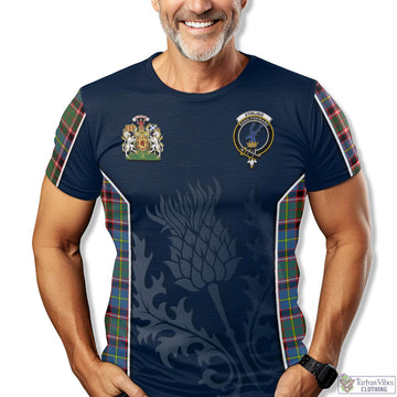 Stirling Bannockburn Tartan T-Shirt with Family Crest and Scottish Thistle Vibes Sport Style