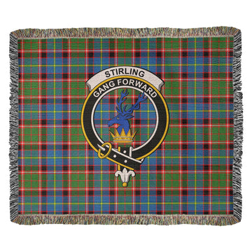 Stirling Bannockburn Tartan Woven Blanket with Family Crest
