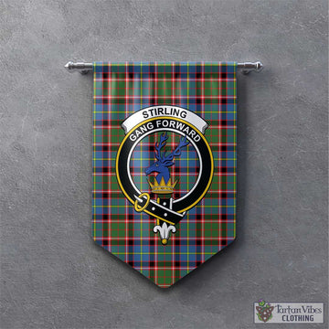 Stirling Bannockburn Tartan Gonfalon, Tartan Banner with Family Crest