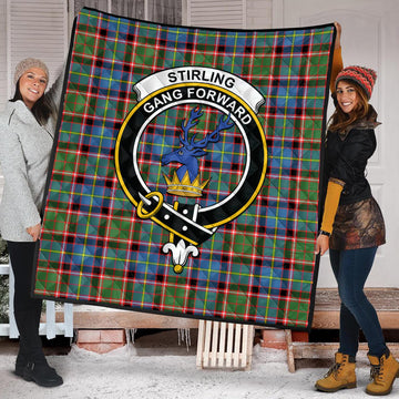 Stirling Bannockburn Tartan Quilt with Family Crest