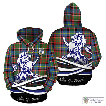 Stirling Bannockburn Tartan Hoodie with Alba Gu Brath Regal Lion Emblem