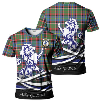 Stirling Bannockburn Tartan T-Shirt with Alba Gu Brath Regal Lion Emblem
