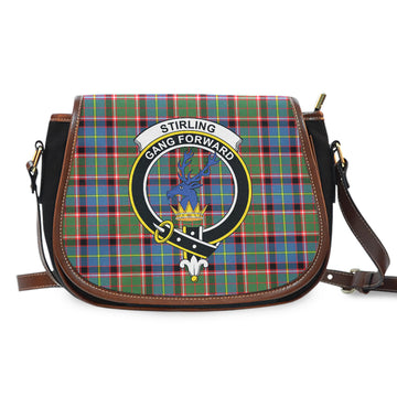 Stirling Bannockburn Tartan Saddle Bag with Family Crest