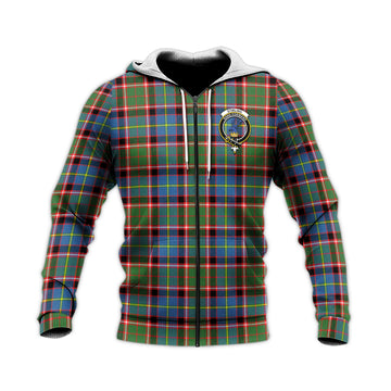 Stirling Bannockburn Tartan Knitted Hoodie with Family Crest