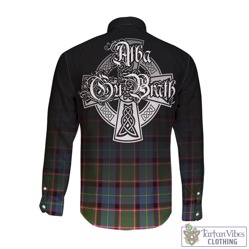 Tartan Vibes Clothing Stirling Bannockburn Tartan Long Sleeve Button Up Featuring Alba Gu Brath Family Crest Celtic Inspired